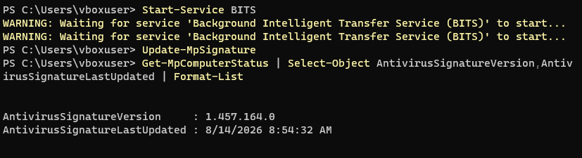 Microsoft Defender security intelligence verification